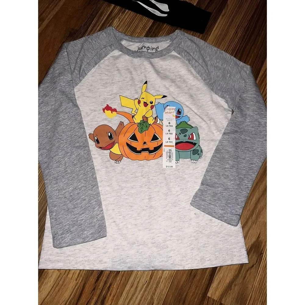 Halloween NEW Boy's Sz 6 Old Navy One Piece Pajama Jumping Beans Shirts Lot Of 3